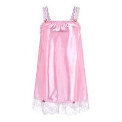 Satini Dessous Satin Sissy Babydoll-Stil Rüschen Rüschen Spitze Unterkleid Nachtwäsche (Zartrosa, L) von Satini