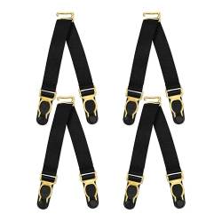 Satini Kurz Doppelt Metallklammer der Straps Gürtel Dessous V-Riemen (Schwarz - Gold, 1.2cm) von Satini