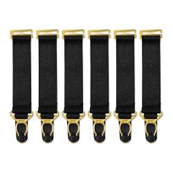 Satini Metallic Klipp Weit der Straps Gürtel Dessous Riemen (Schwarz - Gold, 6 Riemen) von Satini