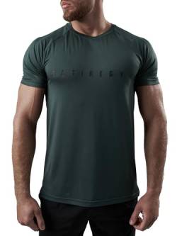 Satire Gym - Sport Shirt Männer atmungsaktiv - enganliegendes & schnelltrocknendes Fitness Tshirt Herren - Sportbekleidung für Fitnessstudio & Bodybuilding (Dunkelgrün, S) von Satire Gym