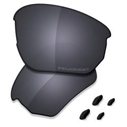 Saucer Premium Ersatzgläser und Nasenpads für Oakley Flak Beta OO9363 | Flak Beta Low Bridge Fit OO9372 Sonnenbrille, Schild, schwarz, polarisiert, Einheitsgröße von Saucer
