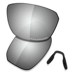 Saucer Premium Ersatzgläser & Nasenpads für Oakley Split Shot OO9416 Sonnenbrille, High Definition – Chrom-Metall polarisiert, Einheitsgröße von Saucer