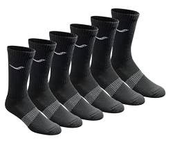Saucony Herren Mesh Ventilating Comfort Fit Performance Crew Socken, 3, 6, 12, L-XL Laufsocken, Schwarzer Fester Fuß (6 Paar), L von Saucony