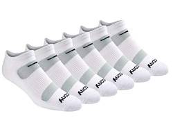 Saucony Herren Multipack Mesh belüftet Komfort Fit Performance No-Show Socken Laufsocken, Weiß (6 Paar), Large (6er Pack) von Saucony