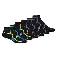 Saucony Herren Multipack Performance Comfort Fit Quarter Socken Laufsocken, Schwarz, Sortiert 6, Shoe Size 8-12 (12er Pack) von Saucony