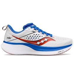 Saucony Herren Ride 17 Laufschuhe Neutralschuh Weiß - Blau 44 von Saucony