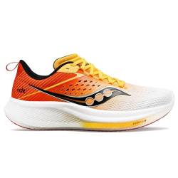 Saucony Herren Ride 17 Laufschuhe Neutralschuh Weiß - Orange 44 von Saucony