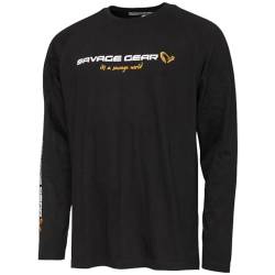 Savage Gear langärmliges Angelhemd zum Raubfischangeln Signature Logo Long Sleeve T-Shirt, Größe:XL von Savage Gear