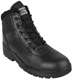 Savage Island Schwarze Leder Combat Boots Einsatzstiefel Kampfstiefel Mittelhoch Bundeswehr von Savage Island