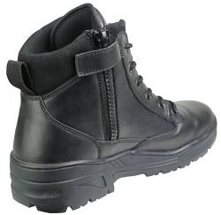 Schwarze Mittelhohe Vollleder Combat Boots Militärstiefel Kampfstiefel mit Reißverschluss ,FarbeSchwarz -Gr. 44 EU , 10 UK von Savage Island