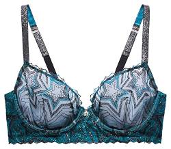 Savage X Fenty Damen Shining Star Embroidered Unlined Demi Bra BH, Wildblumen-Stickerei mit Sternenmuster, 90C von Savage X Fenty