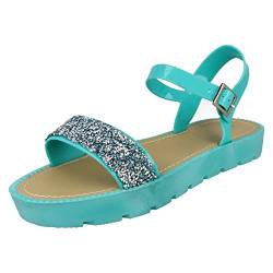 Savannah Flache Damen-Sandalen mit Glitzer, Grün - grün - Größe: 38 EU von Savannah