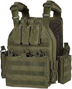 Save & Protect Trading Plattenträger Chest Rig Grün - Taktische Weste mit Schnellverschluss Molle Pouch Magazintasche - Paintball Airsoft Militär Polizei von Save & Protect Trading