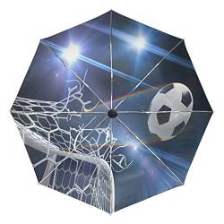 Ballsport Fußball Fußball Regenschirm Taschenschirm Automatische Reise Winddichte Sonnenschutz Trekkingschirm Wanderregenschirm für Frauen Männer von Sawhonn