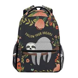 Daisy Joy Dreams Faultier Schulter Rucksack Bookbag für Teen Jungen Mädchen Kinderrucksack Laptop Büchertasche Rucksäcke von Sawhonn