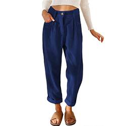 Sawmew Damen Cord Schlaghose Elegantes Cordhosen Skinny Cord Pants Retro Slim Fit Sweathose Stretch Pants Streetwear Mode Lässige Schlank Einfarbig Freizeithosen (Color : Blue, Size : S) von Sawmew