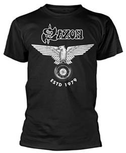 Saxon 'Estd 1979 (White Logo)' (Black) T-Shirt (Large) von Saxon