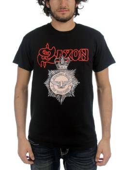 Saxon - - Herren Strong Arm des Gesetzes T-Shirt in Schwarz, Medium, Black von Saxon