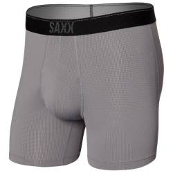 Saxx - Quest Quick Dry Mesh Boxer Brief Fly - Kunstfaserunterwäsche Gr L grau von Saxx