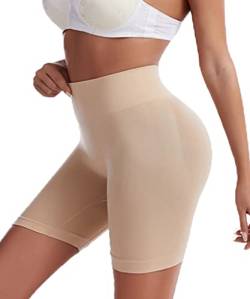Sayago Shapewear Damen Bauchweg Stark Formend Taillenformer Miederslip Miederpant Figurformende Miederhose Hohe Taille (Beige, XL) von Sayago