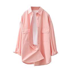 Karierte Bluse Damen Oversize Langarm Shirt Lang Knopfleiste Hemd Lose Frühling Sommershirt Blusenshirt Oberteile Tunika Große Größen Tops T-Shirts & Blusen für Frauen Übergröße Longbluse von Saymany