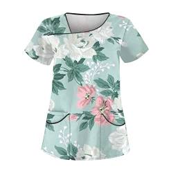 Kasack Damen Berufskleidung Arbeitskleidung Pflege Pflegekasacks Damen Kasacks Damen Pflege Karsaks Pflege Damen Nurse Uniform Women Kasaks Altenpflege Damen Krankenpfleger Kleidung(1-Mint Green,XL) von Saymany