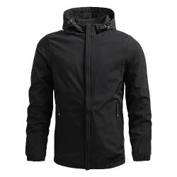 Saymany Regenjacke Herren,Outdoorjacke mit Kapuze Atmungsaktiv Wasserdicht Wetterfest Windbreaker Übergangsjacke Leicht Regenjacke Winddicht Windbreaker Funktionsjacke für Wandern Fahrrad Camping von Saymany