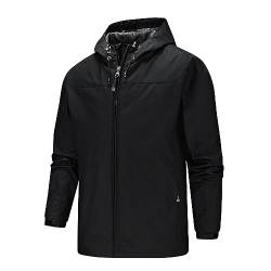 Saymany Regenjacke Herren,Outdoorjacke mit Kapuze Atmungsaktiv Wasserdicht Wetterfest Windbreaker Übergangsjacke Leicht Regenjacke Winddicht Windbreaker Funktionsjacke für Wandern Fahrrad Camping von Saymany