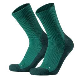 Saztins 1 Paar Merino Wandersocken für Herren Damen, Atmungsaktiv Crew Sportsocken 43-46 39-42 (DE/NL/SE/PL, Numerisch, 43, 47, Regular, Regular, Grün) von Saztins