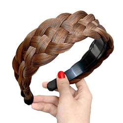 Böhmische Zopf-Perücke, gedrehtes Stirnband, breit, dick, Fischgrätengeflecht, Haarband, Haarreif, Zähne, Haar mit I6V4 Accesso für Frauen von Sbyzm