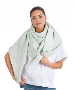 Scandi Linen Musselin Tuch Damen, Musselintuch Damen, Musselin Tuch, Musselin Schal Damen, Musselintücher, Musselin Schal, Halstuch Damen, Schal Damen, Dreieckig leicht (einlagig), Mint von Scandi Linen