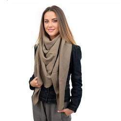 Scandi Linen Musselin Tuch Damen, Musselintuch Damen, Musselin Tuch, Musselin Schal Damen, Musselintücher, Musselin Schal, Halstuch Damen, Schal Damen, Dreieckig leicht (einlagig), Taupe von Scandi Linen