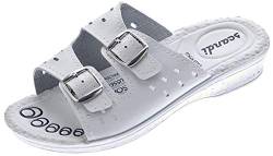 Damen Pantoletten Weiß Clogs Komfort-Soft-Fußbett Latschen Schuhe Sandalette Gr. 37 von Scandi