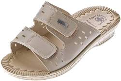 Scandi Damen Clogs Beige Pantoletten Gel Effekt Latschen Gesundheits Schuh Antibakteriell Sandalette Gr. 39 von Scandi