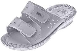 Scandi Damen Clogs Weiß Pantoletten Gel Effekt Latschen Gesundheits Schuh Antibakteriell Sandalette Gr. 37 von Scandi