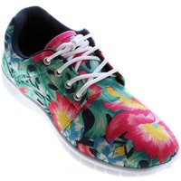 Scandi Damen Sneaker Halb Schuhe leicht flexibel bunt Schnürschuh Leinenschuhe Blumen Muster Bunt von Scandi