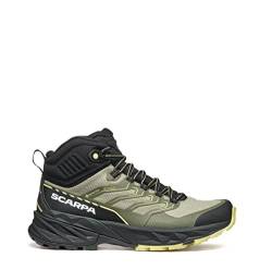 Scarpa Rush Mid 2 GTX wasserdichte Gore-Tex Stiefel für Damen zum Wandern, Salbei/Dusty Gelb, 6.5-7 Women/5.5-6 Men von Scarpa