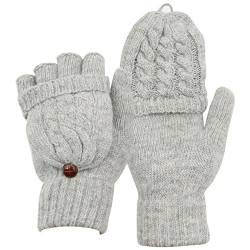 ScettarWandelbare Handschuhe mit Flip, Damenhandschuhe Winterhandschuhe, Jungen Mädchen Fingerlose Handschuhe(B) von Scettar