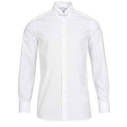 Schaeffer Premium Hemd Modern Cut Uni weiß gerader Piccadilly Kragen/Pin Collar, Größe: XL von Schaeffer