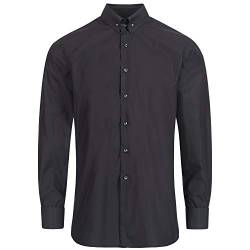 Schaeffer Schwarzes Modern Cut Premium Hemd mit Piccadilly Kragen, Größe: XL von Schaeffer