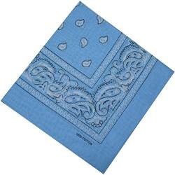 Bandana Halstuch Biker 1er 3er 6er 12er Pack Nikki Tuch Schal Paisley Kopftuch 100% Baumwolle 25 Farben (24er, Himmelblau) von Schals & Tücher