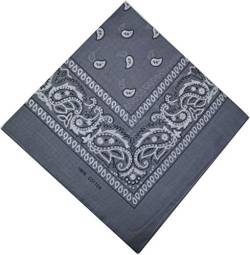 Bandana Halstuch Biker 1er 3er 6er 12er Pack Nikki Tuch Schal Paisley Kopftuch 100% Baumwolle 25 Farben (6er, Grau) von Schals & Tücher