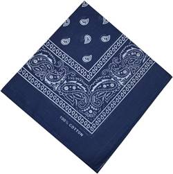 Bandana Halstuch Biker Nikki Tuch Schal Paisley Kopftuch 100% Baumwolle 25 Farben (24er, Marineblau) von Schals & Tücher