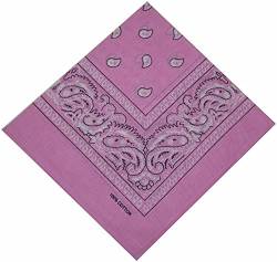 Bandana Halstuch Biker Nikki Tuch Schal Paisley Kopftuch 100% Baumwolle 25 Farben (24er, Rosa) von Schals & Tücher