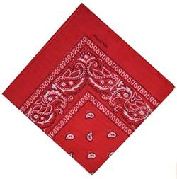 dko-24 Bandana Paisley Baumwolle Uni Tuch Halstuch Kopftuch Mundschutz Biker Motorrad Maske 2er bis 6er Set mit FREIER AUSWAHL DEUTSCHER HÄNDLER (Paisley Rot) von Schals & Tücher