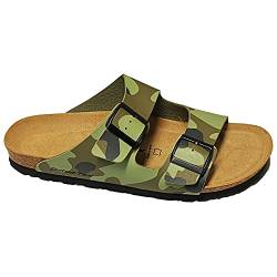 1 Paar Herren Camouflage Sandalen Hausschuhe Freizeitsandalen Army | Armee | Wald | Angeln (numeric_44) von SchatTex