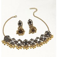 Scheiffy Ohrring und Ketten Set Halskette,Ohrring,Schmuck,Strass-Halsketten-Set aus Metall von Scheiffy