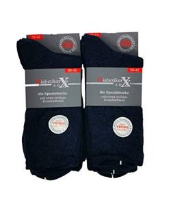 Diabetiker Socken ohne Gummi extra venenfreundlich ohne Naht 97% Baumwolle 6 Paar Damensocken Blau 39-42 Damen von Schenk