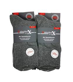 Diabetiker Socken ohne Gummi extra venenfreundlich ohne Naht 97% Baumwolle 6 Paar Damensocken Grau 35-38 von Schenk