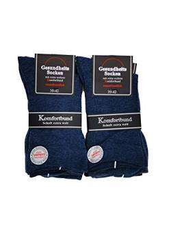 Schenk Gesundheitssocken mit extra weitem Bund venenfreundlich nicht einschneidend ohne Naht 6 Paar Damensocken 80% Baumwolle Blau-Mix 39-42 Damen von Schenk